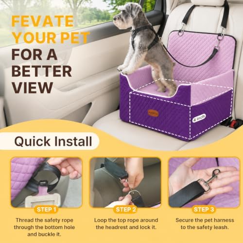 ALL GOOD PET SUPPLIES Dog Car Seat for Small/Medium Dogs Under 35lbs - Image 5