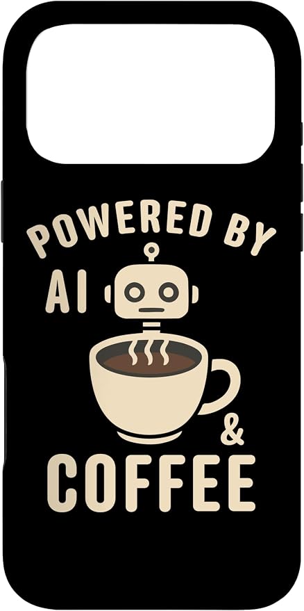 Powered by AI and Coffee Robot Case for iPhone 17 Pro Max by Unknown
