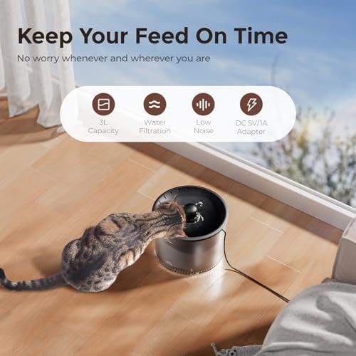 IMIPAW Automatic Cat Feeder 5G WiFi and Water Dispenser, Timed Dry Food Dispenser APP Remote Control, Programmable Portions, with Desiccant, Cat Fountains for Drinking with Filter, Small Pets (Combo) - Image 5
