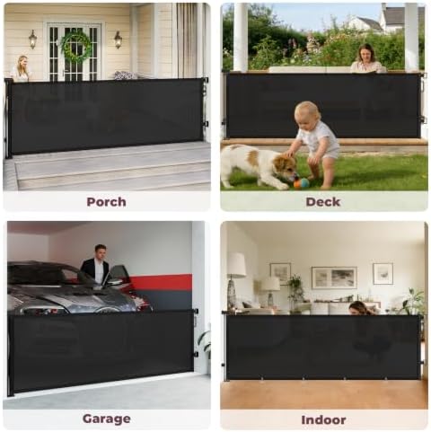 96" Retractable Baby Gate, Long Mesh Dog Gate for Garage Deck Porch - Image 6