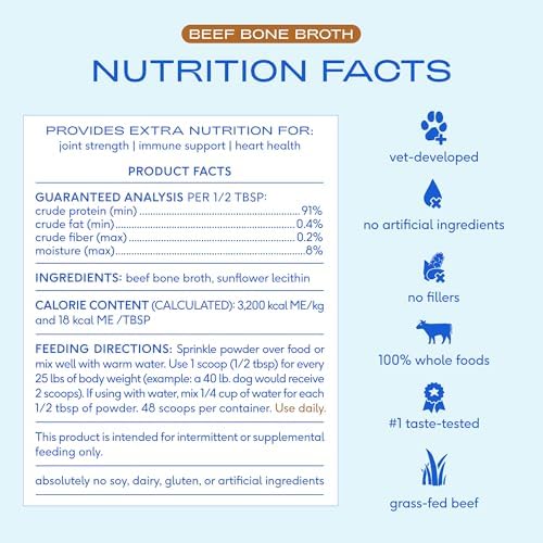 Native Pet Bone Broth for Dogs - Made with Real Beef Bone Broth, Dog Food Toppers for Picky Eaters - Provides Extra Hydration & Nutrition for Joint Strength, Immunity & Heart Health-48 Scoops - Image 4