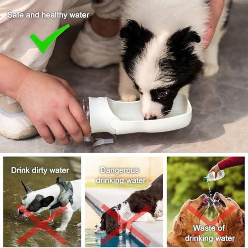 Portable Dog Water Bottle, Foldable Water Bottle for Dog, White, 12oz - Image 6