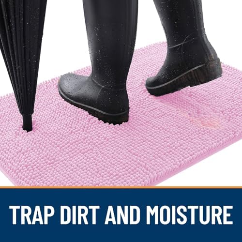 OLANLY Dog Door Mat for Muddy Paws 32x20, Super Absorbent Chenille Mud Mat - Image 2