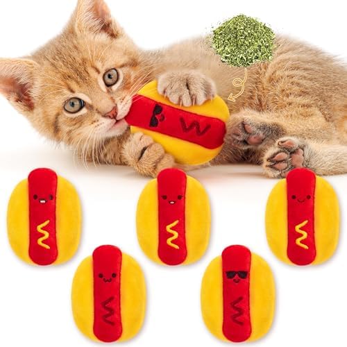 L1rabe Hot Dog Catnip Toys for Cats- Kitten Birthday Gifts for Cat Lovers by L1rabe