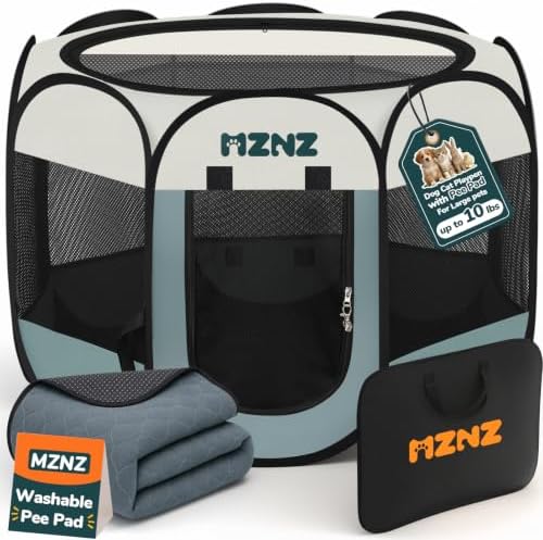 Dog Cat Small Animal Puppy Playpen Crate with Pee Pad, Small by MZNZ
