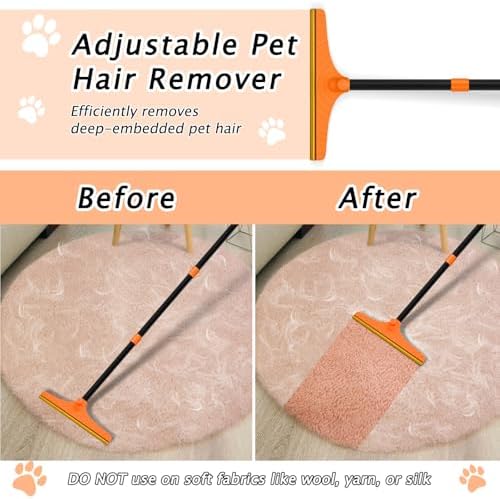 Carpet Rake for Pet Hair Removal Tool, Dog Cat Hair Remover for Furniture - Image 6