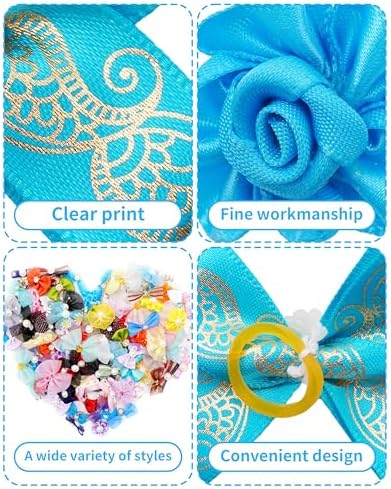 PET SHOW 100 Pack Dog Hair Bows with Rubber Bands for Small Medium Dogs Girls Boys Female Male Puppies Yorkies Topknot Cats with Long Hair Assorted Random Pet Grooming Accessories - Image 3