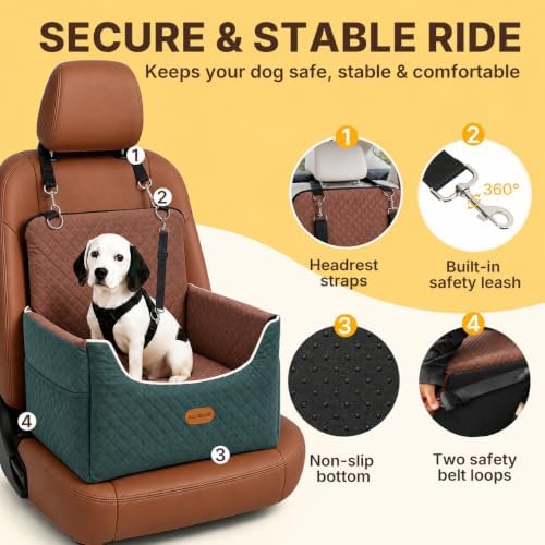 ALL GOOD PET SUPPLIES Dog Car Seat for Small/Medium Dogs Under 35lbs - Image 2