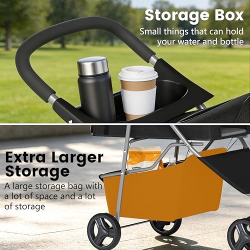 BestPet | 3-Wheel Pet Stroller | Dog and Cat Stroller | Breathable Mesh | Lightweight Travel Carrier | Waterproof & Foldable Design | Storage Basket | Black | for Daily Walks & Outdoor Use - Image 5