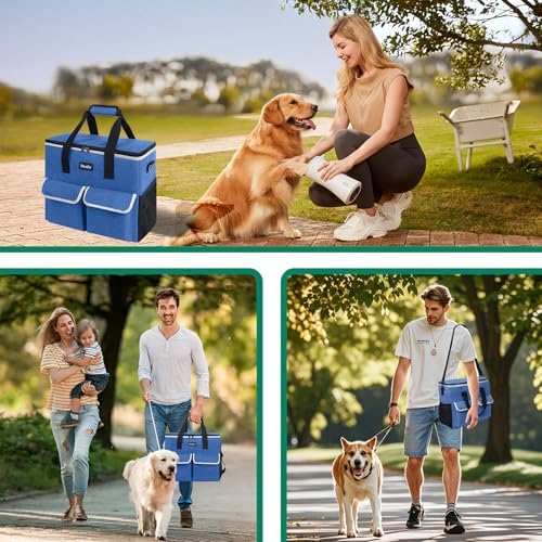 Dog Travel Bag - Dog Travel Kit for a Weekend Away Set Includes Pet Travel Bag Organizer for Accessories, 2 Collapsible Bowls, 2 Travel Food Container - Image 7