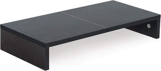 TEAMIX 20 Inch Monitor Stand Riser, Black Desktop Stand for PC/TV/Laptop/Printer, Wood Monitor Riser with Storage, Computer Stand Keyboard Organizer by TEAMIX