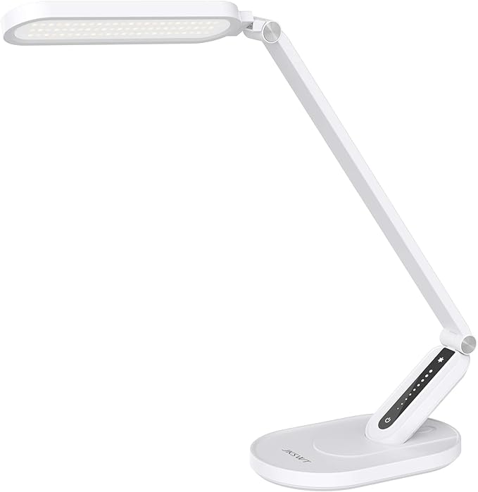 JKSWT Desk Lamp, for Eye Care, Dimmable Table Lamp with 5 Colour Modes, 72 LEDs with USB Charging Port, Touch Control and Memory Function, Office Lamp by JKSWT