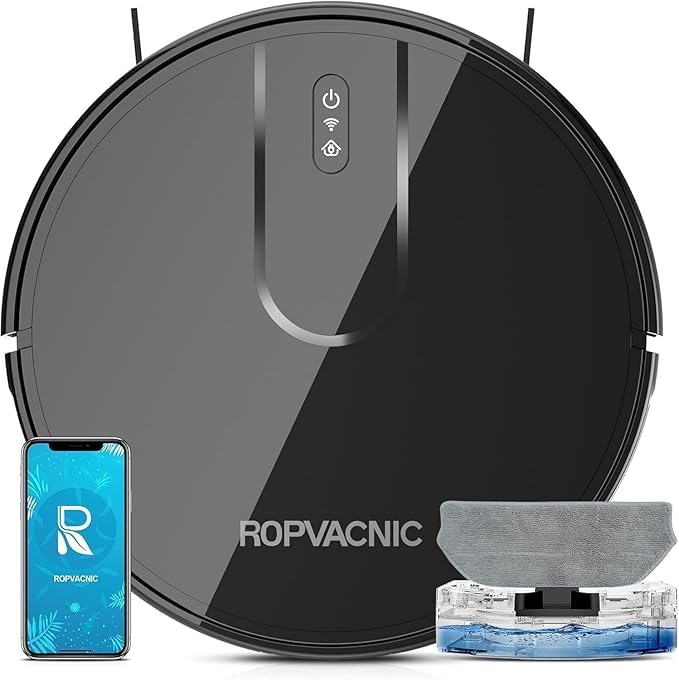ROPVACNIC Robot Vacuum and Mop Combo 5200Pa Suction Robotic Cleaner | Self-charging, app control, personalized cleaning adjustments, advanced obstacle avoidance, suitable for home use by ROPVACNIC