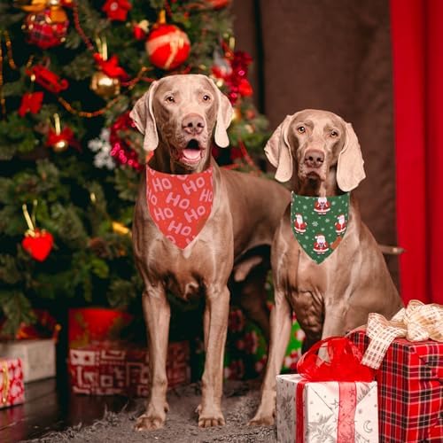 PTDECOR Christmas Dog Bandana, Red Green Xmas Santa Dog Scarf, X-Large - Image 3