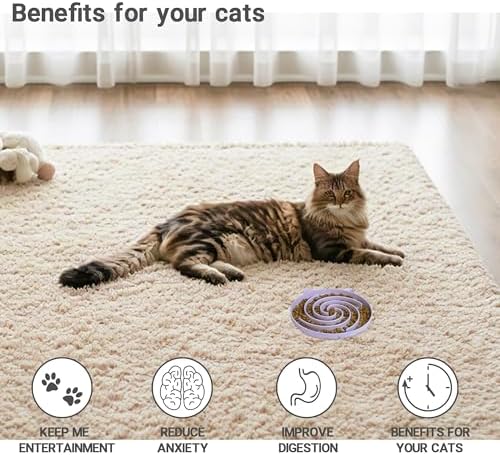 Bifeaw Slow Feeder Cat Bowl, Easy to Clean Silicone Bowl, Ideal for Dry and Wet Food (Purple and White) - Image 5