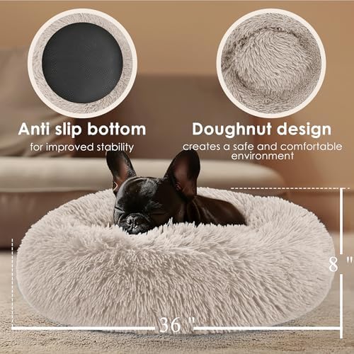 Extra Large Dog Beds, 36in Human Dog Anxiety Relief Comfort Bed (Brown) - Image 3