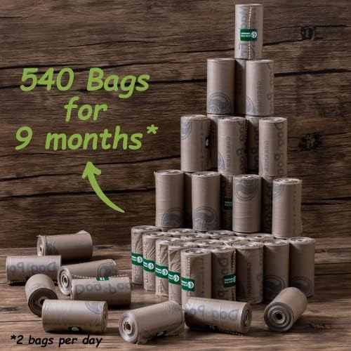 GREENER WALKER Poop Bags for Dog Waste-540 Bags,Extra Thick Strong 100% Leak Proof Dog waste Bags (Brown) - Image 5