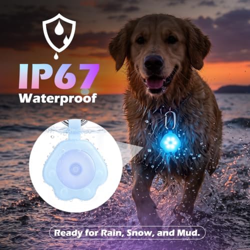 NOVKIN 2 Pack LED Dog Collar Light, 7-Color Changing USB Rechargeable Dog Night Lights for Walking, Waterproof High Visibility Clip on Safety Light for Dog Collars, Harnesses & Leashes - Image 3