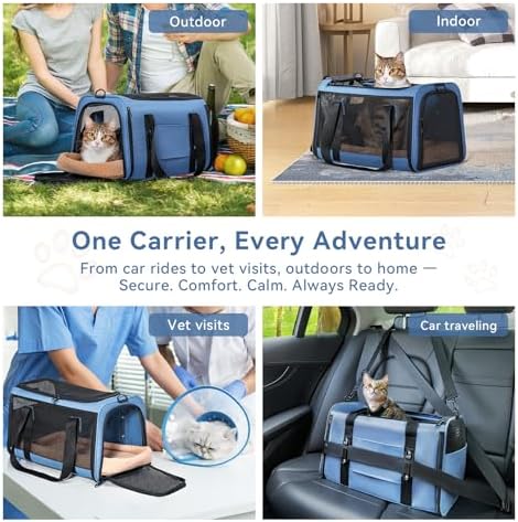 PETSFIT Cat Carrier Soft with Patented Safety Buckles, Safe for Car Travel - Image 6