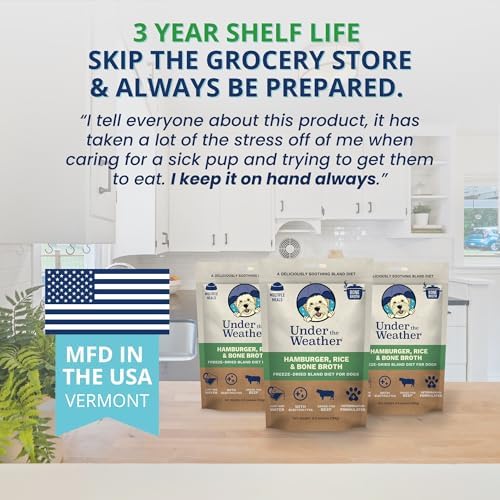 Under the Weather Bland Diet for Dogs | Easy to Digest for Sick Dogs | Always Be Ready | Contains Electrolytes - Natural Freeze Dried 100% Human Grade Meats| 1 Pack- Rice, Hamburger & Bone Broth - 6oz - Image 5