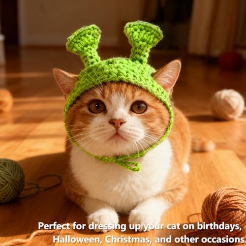 Cute Cat Hat Costume Suitable for 5 to16 lbs - cat Hats for Cats only Head Circumference 11" or Less Kitten hat pet Christmas Photography Outfits - Image 6