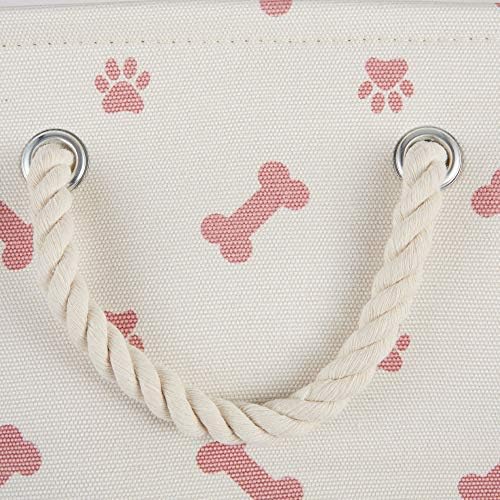 Bone Dry Pet Storage Collection Paw and Bone Print, Medium Rectangle, 16x10x12, Rose - Image 4
