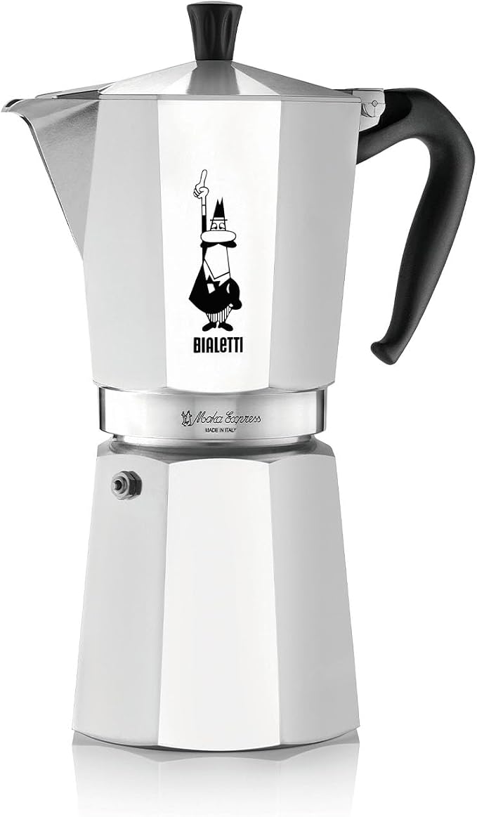Bialetti - Moka Express: Iconic Stovetop Espresso Maker, Makes Real Italian Coffee, Moka Pot 12 Cups (22.6 Oz - 670 Ml), Aluminum, Silver by Bialetti