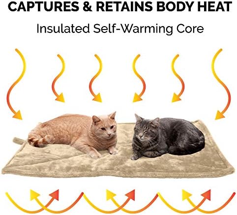 Furhaven ThermaNAP Self-Warming Cat Bed for Indoor Cats & Large/Medium Dogs, Washable & Reflects Body Heat - Quilted Faux Fur Reflective Bed Mat - Cream, Large (Pack of 2) - Image 4