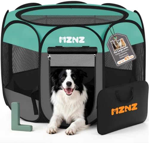 Dog Cat Small Animal Puppy Playpen Crate, Large, Blue by MZNZ
