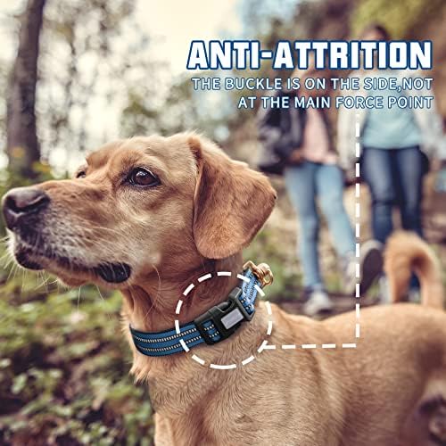 Auroth Dog Collar for Medium Large Dogs, Reflective Dog Collar, Soft Nylon Adjustable Dog Collars with Heavy Duty Metal D Ring Tangle Free (Medium:12"-19.6", Dark Blue) - Image 5