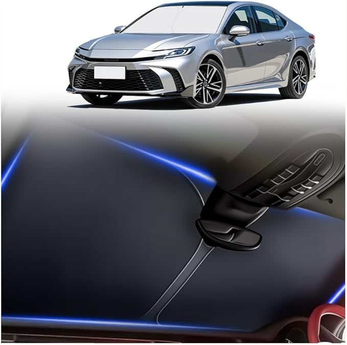 Car Windshield Sun Shade Compatible with Toyota Camry 2025-2026,Oxford Cloth Sun Shade for Car Windshield with Foldable Design,Windshields Cover Suns Shades for Blocking Heat with Storage Bag by Aokdom