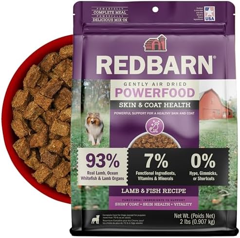Redbarn Air Dried Powerfood Skin & Coat Health Lamb & Fish Recipe, 2 Pound (Pack of 8) by Redbarn