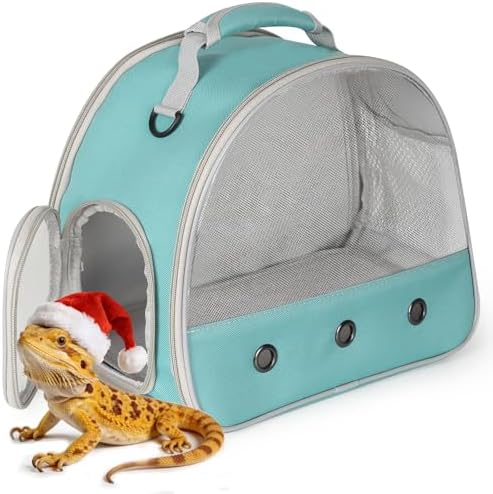 Guinea Pig Carrier,Guinea Pig Carrier for 2,Ventilation Carrier for Bearded Dragon,Reptile Travel Carrier for Lizards Sugar Glider Hedgehog Rat Parrot Birds,Airline Approved Green by WEVONIGU