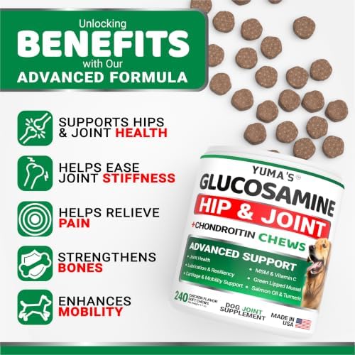 YUMA'S Glucosamine for Dogs - 240 Chews - Hip & Joint Supplement for Dogs - Image 3