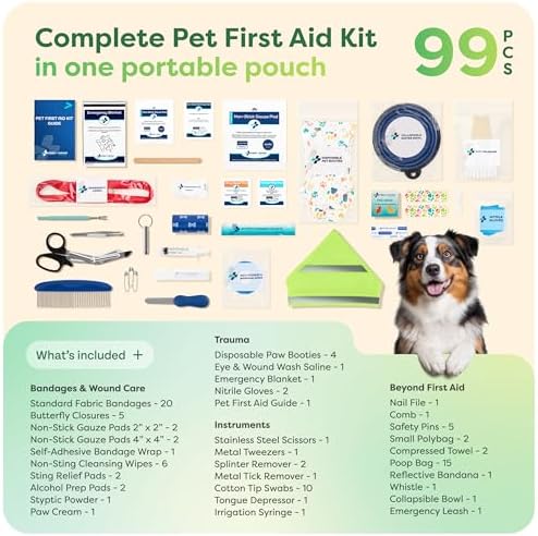 KeepGoing Pet First Aid Kit for Dogs & Cats, 99 Pc. Travel Emergency Kit - Image 4