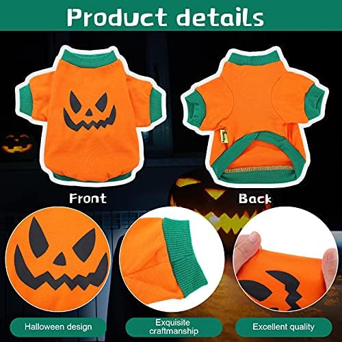 Weewooday 5 Pcs Halloween Dog Shirt Pumpkin Ghost Print,Scary Pattern,S - Image 3