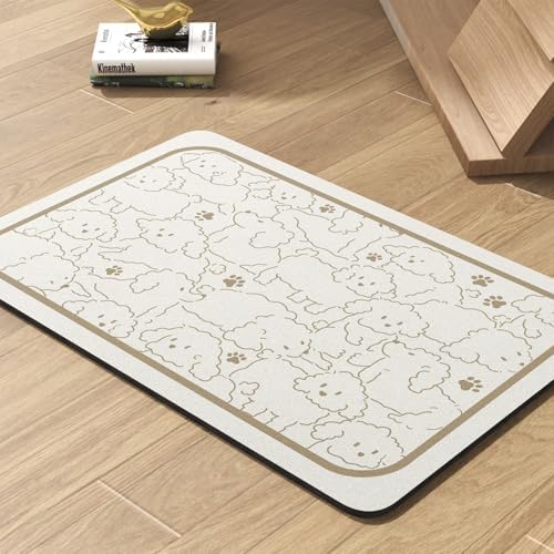 Pet Feeding Mat-Absorbent Dog Mat for Food and Water Bowl-No Stains Quick Dry Water Dispenser Mat-Dog Accessories Pet Supplies-Bowl for Messy Drinkers（FRAMEDOGS,16"x24" by PADOOR