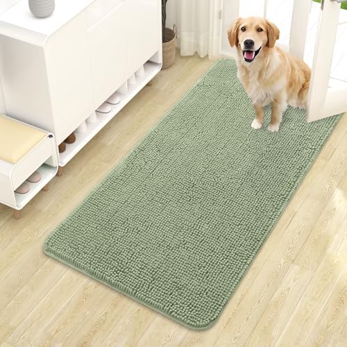 OLANLY Dog Door Mat for Muddy Paws 44x24, Super Absorbent Chenille Mud Mat by OLANLY