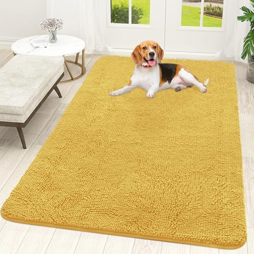 OLANLY Dog Door Mat for Muddy Paws 59x35, Super Absorbent Chenille Mud Mat by OLANLY