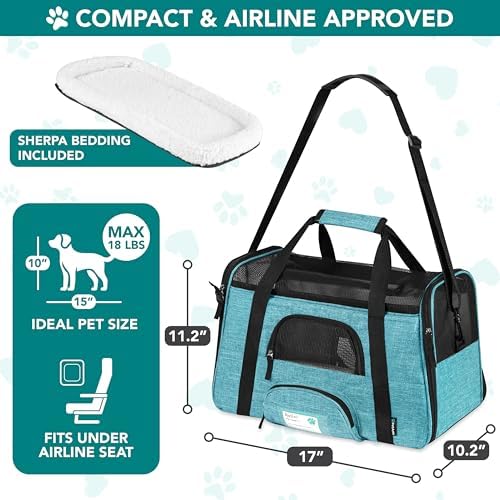 PetAmi Airline Approved Pet Carrier for Cats Small Dogs, Small Heather Blue - Image 2