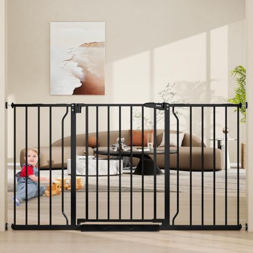29"-55" Wide Baby Gate for Stairs & Doorways, Auto Close Dog Gate by Cideny