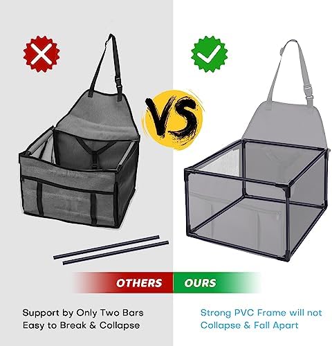 GENORTH Small Dog Car Seats for Small Dogs,Portable Puppy/Pet Car Booster Seat with Clip-On Leash and Mesh Window for Small Pet Up to 11 lbs - Image 5