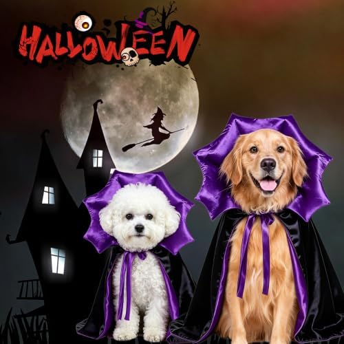 GOYOSWA Dog Halloween Costumes, Dog Vampire Devil Cape Cloak Costume Pet Halloween Costumes for Small Medium Large X-Large Dogs Pets (Small) - Image 4