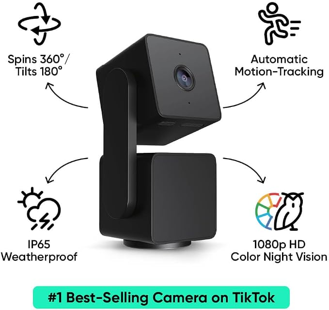 WYZE Cam Pan v3 Indoor/Outdoor IP65 1080P 360° Pan/Tilt/Zoom WiFi Smart Home Security Camera, Motion Tracking for Baby/Pet, Color Night Vision, Works with Alexa&Google Assistant, Free Expert Setup - Image 2
