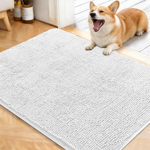 OLANLY Dog Door Mat for Muddy Paws 40x32, Super Absorbent Chenille Mud Mat by OLANLY