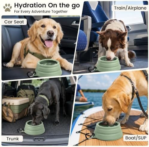 OHMO Spill Proof Collapsible Dog Bowl, 24oz Portable Dog Water Bowl - Image 3