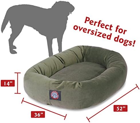 Majestic Pet Suede Calming Dog Bed, 52 Inch X-Large, Round, Washable, Sage - Image 3