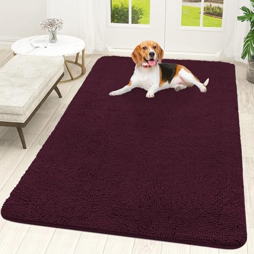 OLANLY Dog Door Mat for Muddy Paws 59x35, Super Absorbent Chenille Mud Mat by OLANLY