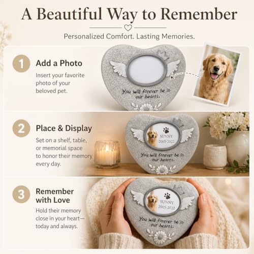Pet Memorial Stone for Loss of Dog or Cat - Dog Memorial Gifts with Flower Language Design - Heartfelt Pet Loss Sympathy Gift - Dog Passing Away Remembrance Keepsake - Image 4