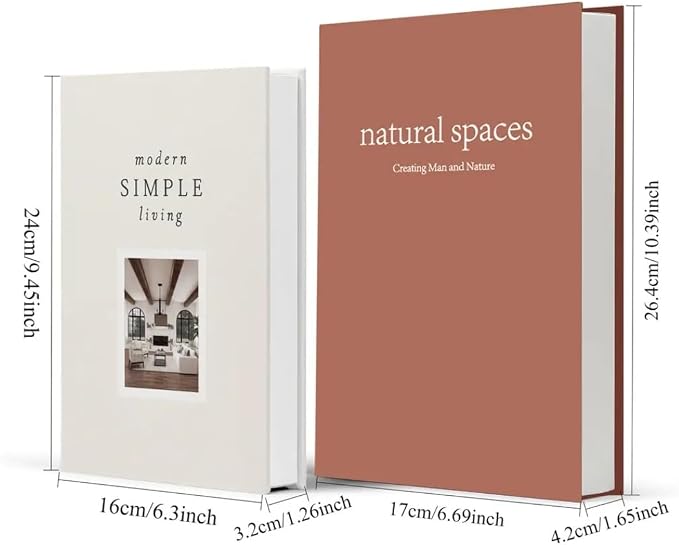 Decorative Books for Home Decor,2 Pcs Modern Minimalist Faux Book for Home Decoration,Coffee Table Decor,Living Room Aesthetic Accent (E3) - Image 2